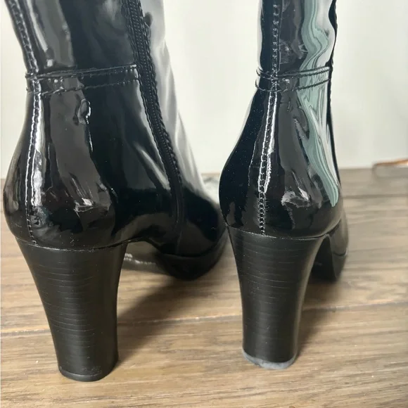 Nine West patent leather boots, 3” heel and inside zipper. NEVER WORN WITH BOX - Picture 2 of 8